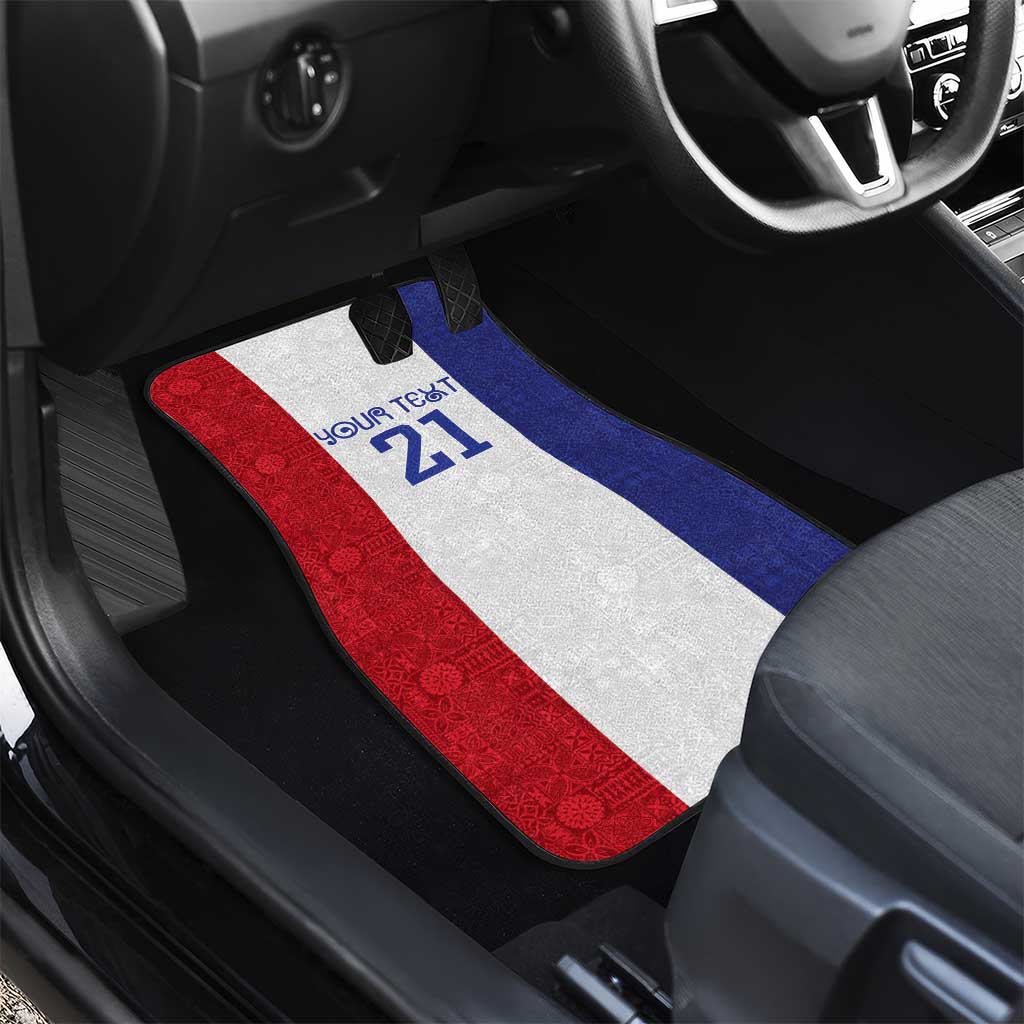 New Zealand Rugby Pacific Personalised Car Mats Maori Style Tribal Tapa Pattern