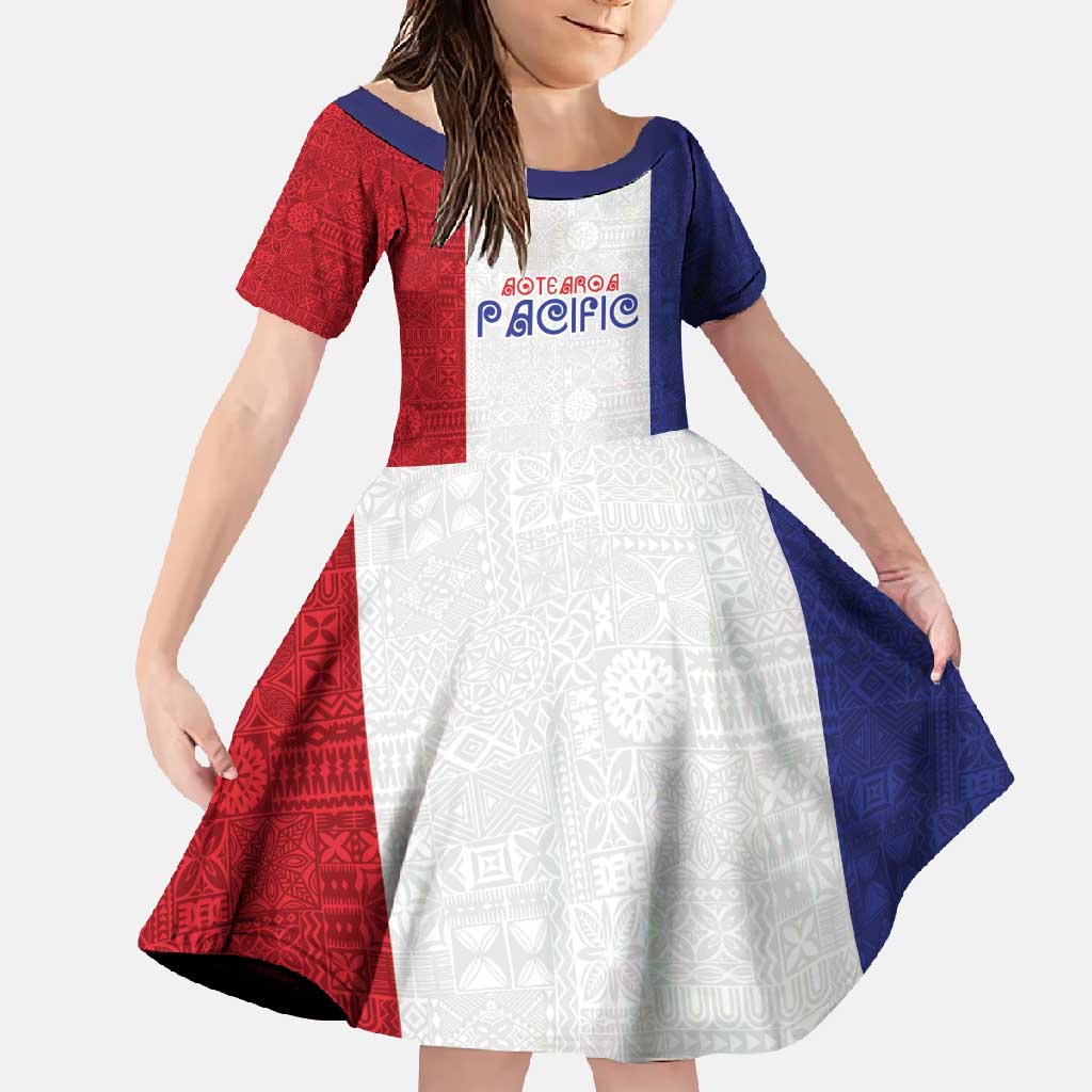 New Zealand Rugby Pacific Personalised Family Matching Long Sleeve Bodycon Dress and Hawaiian Shirt Maori Style Tribal Tapa Pattern