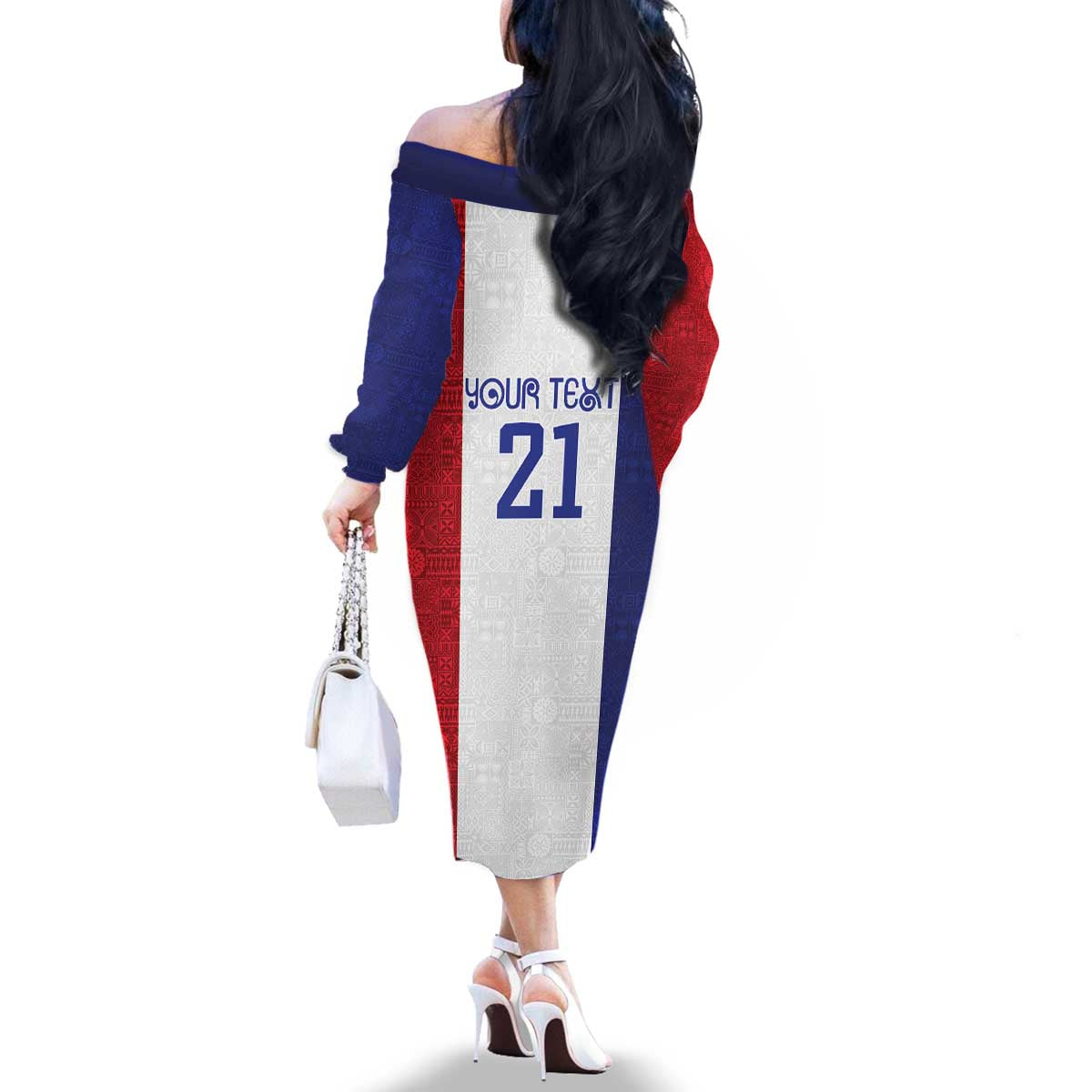 New Zealand Rugby Pacific Personalised Family Matching Off The Shoulder Long Sleeve Dress and Hawaiian Shirt Maori Style Tribal Tapa Pattern