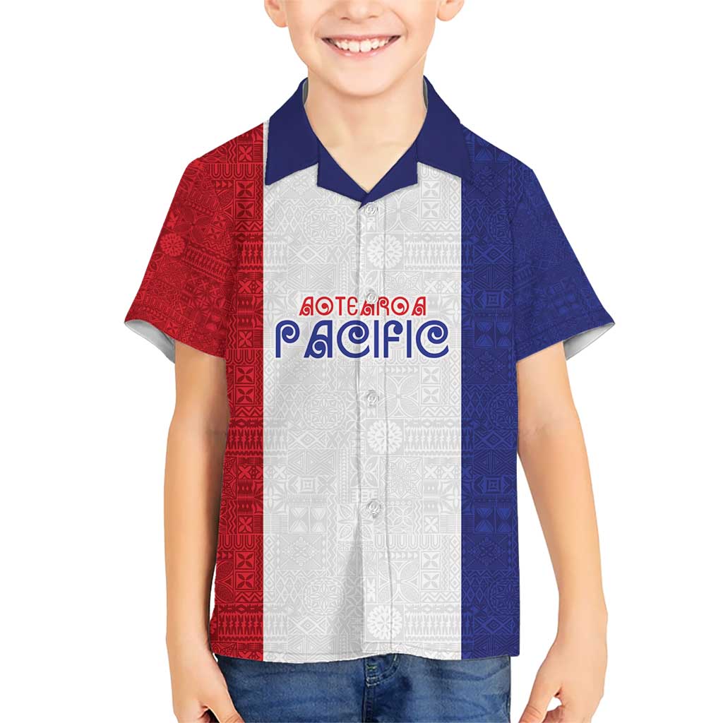 New Zealand Rugby Pacific Personalised Kid Hawaiian Shirt Maori Style Tribal Tapa Pattern