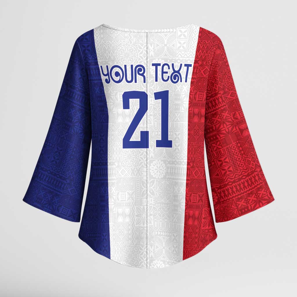 New Zealand Rugby Pacific Personalised Kimono Sleeve Blouse Maori Style Tribal Tapa Pattern - Polynesian Pride