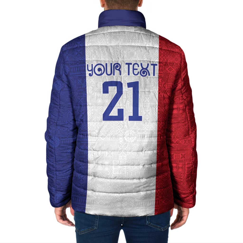 New Zealand Rugby Pacific Personalised Padded Jacket Maori Style Tribal Tapa Pattern - Polynesian Pride