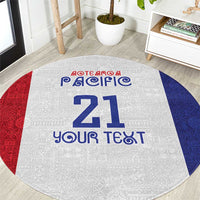 New Zealand Rugby Pacific Personalised Round Carpet Maori Style Tribal Tapa Pattern
