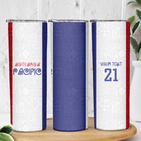 New Zealand Rugby Pacific Personalised Skinny Tumbler Maori Style Tribal Tapa Pattern