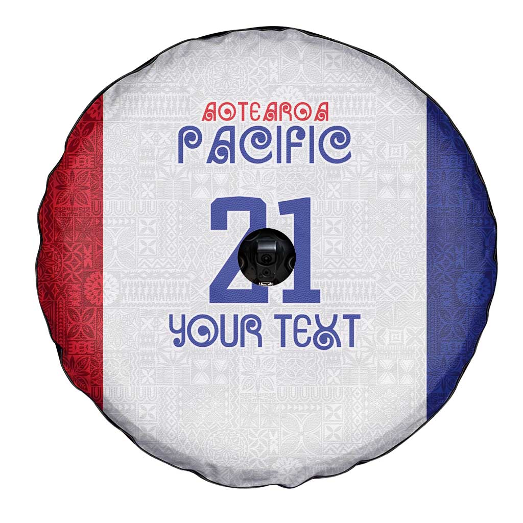 New Zealand Rugby Pacific Personalised Spare Tire Cover Maori Style Tribal Tapa Pattern