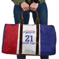 New Zealand Rugby Pacific Personalised Travel Bag Maori Style Tribal Tapa Pattern - Polynesian Pride