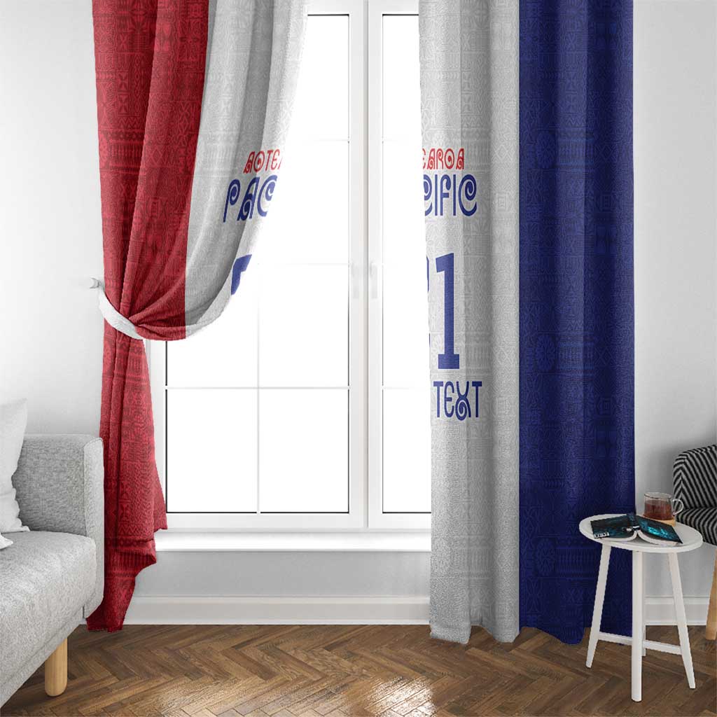 New Zealand Rugby Pacific Personalised Window Curtain Maori Style Tribal Tapa Pattern