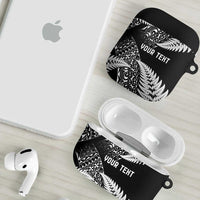 New Zealand Rugby Pacific Personalised AirPods Case All Black Maori Pasifika Fern Pattern - Polynesian Pride