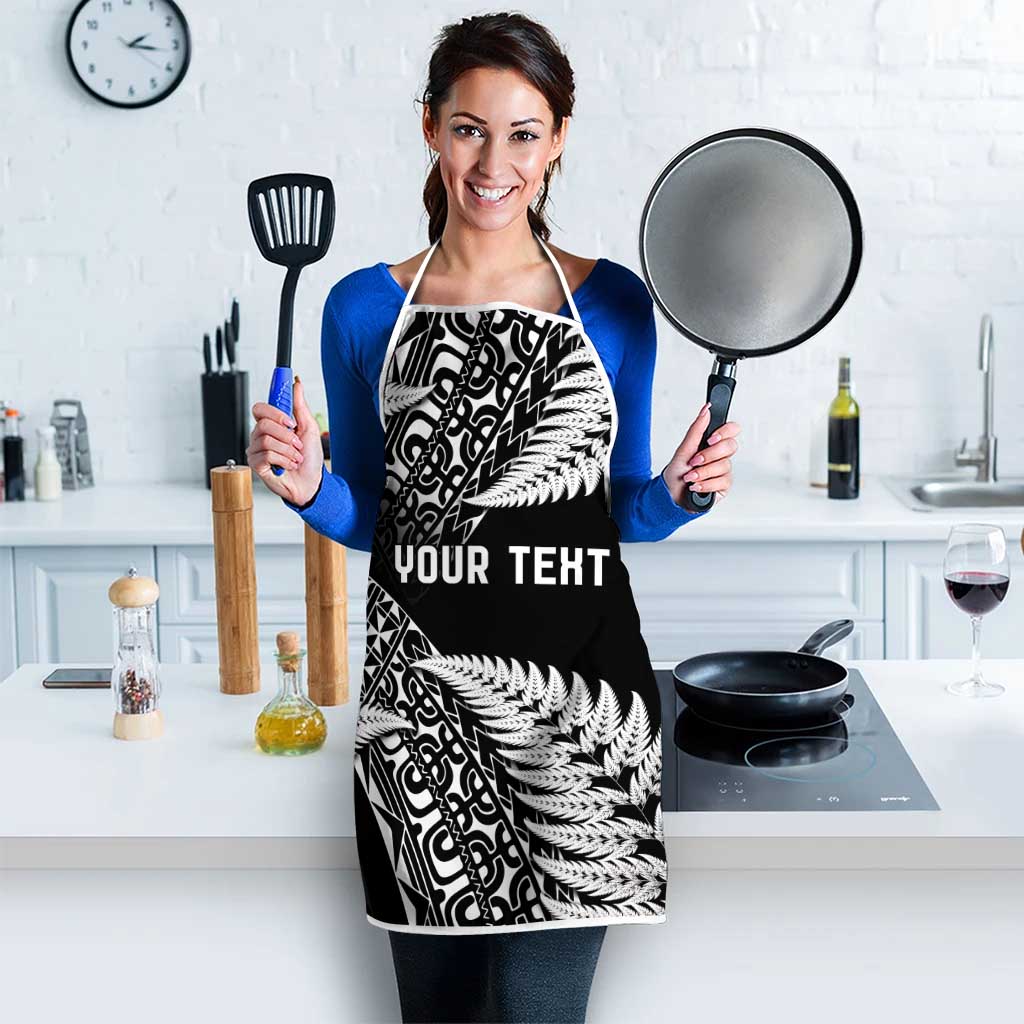 New Zealand Rugby Pacific Personalised Apron All Black Maori Pasifika Fern Pattern - Polynesian Pride
