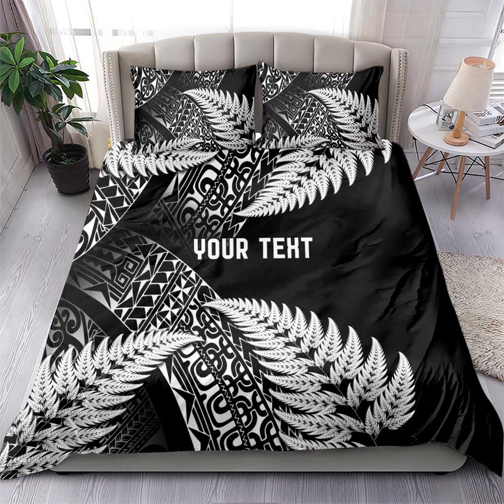 New Zealand Rugby Pacific Personalised Bedding Set All Black Maori Pasifika Fern Pattern
