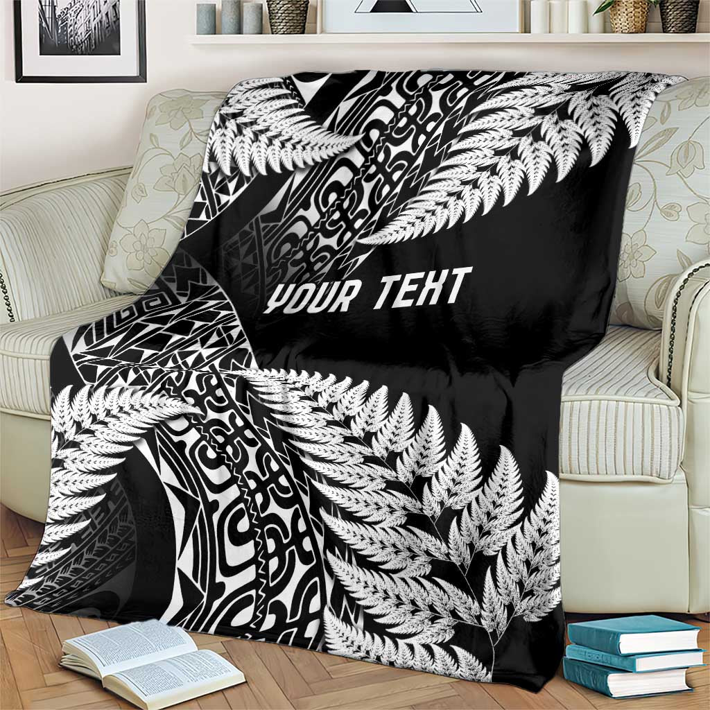 New Zealand Rugby Pacific Personalised Blanket All Black Maori Pasifika Fern Pattern