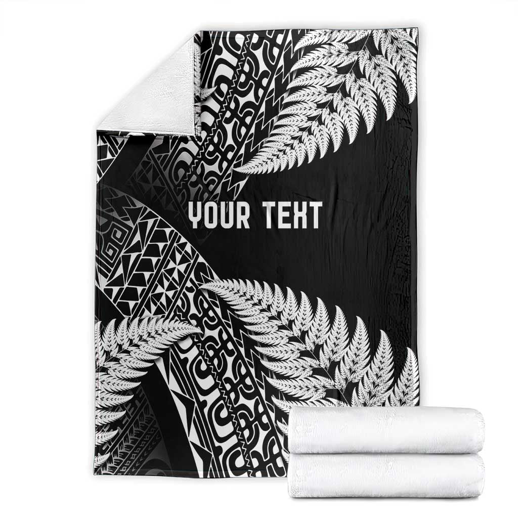 New Zealand Rugby Pacific Personalised Blanket All Black Maori Pasifika Fern Pattern