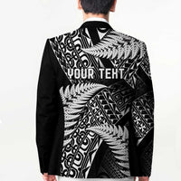 New Zealand Rugby Pacific Personalised Blazer All Black Maori Pasifika Fern Pattern - Polynesian Pride