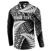 New Zealand Rugby Pacific Personalised Button Sweatshirt All Black Maori Pasifika Fern Pattern