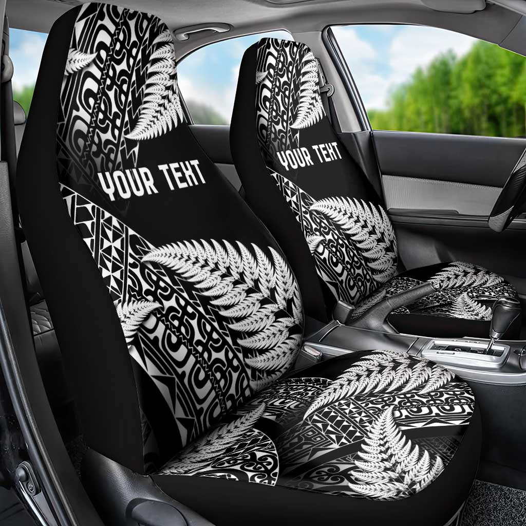 New Zealand Rugby Pacific Personalised Car Seat Cover All Black Maori Pasifika Fern Pattern