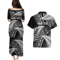 New Zealand Rugby Pacific Personalised Couples Matching Puletasi and Hawaiian Shirt All Black Maori Pasifika Fern Pattern