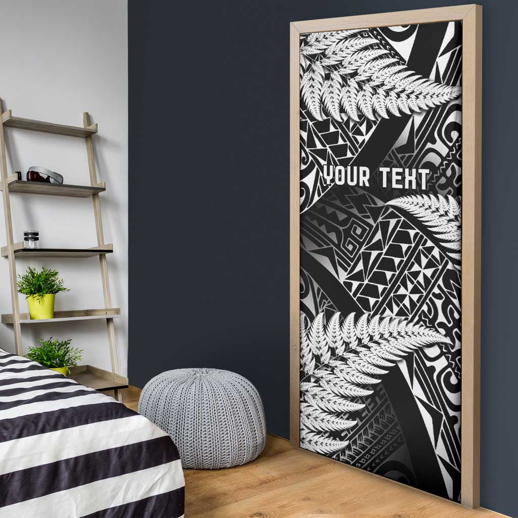 New Zealand Rugby Pacific Personalised Door Cover All Black Maori Pasifika Fern Pattern - Polynesian Pride