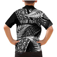 New Zealand Rugby Pacific Personalised Family Matching Mermaid Dress and Hawaiian Shirt All Black Maori Pasifika Fern Pattern