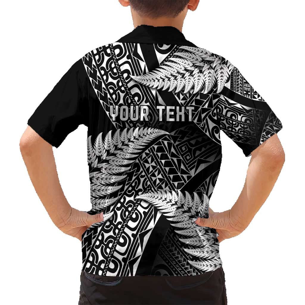 New Zealand Rugby Pacific Personalised Family Matching Puletasi and Hawaiian Shirt All Black Maori Pasifika Fern Pattern