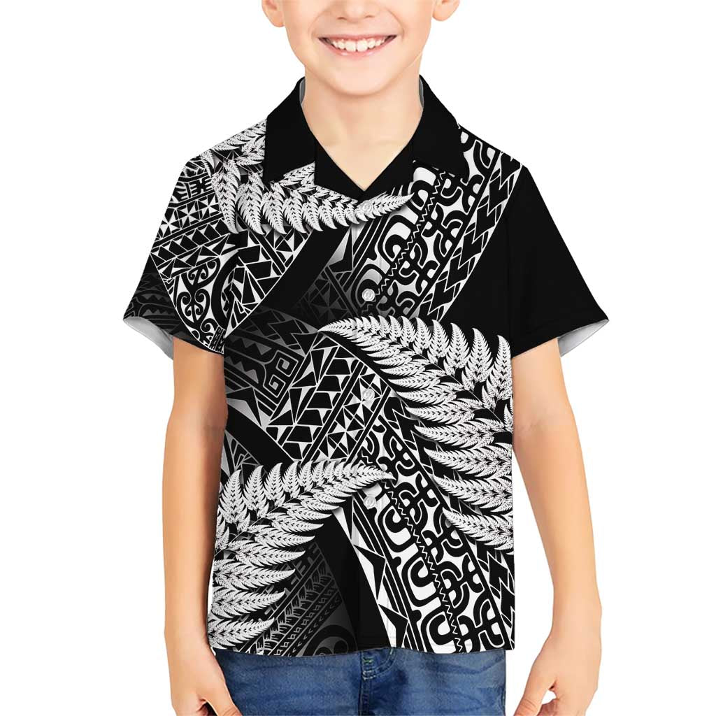 New Zealand Rugby Pacific Personalised Family Matching Short Sleeve Bodycon Dress and Hawaiian Shirt All Black Maori Pasifika Fern Pattern