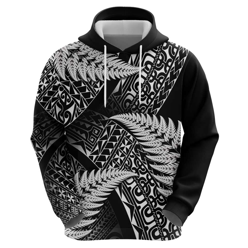 New Zealand Rugby Pacific Personalised Hoodie All Black Maori Pasifika Fern Pattern
