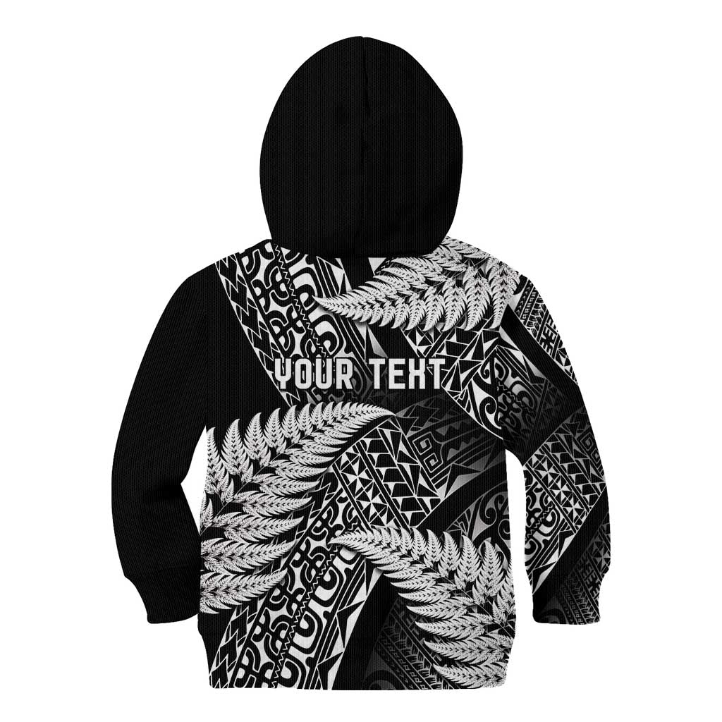 New Zealand Rugby Pacific Personalised Kid Hoodie All Black Maori Pasifika Fern Pattern