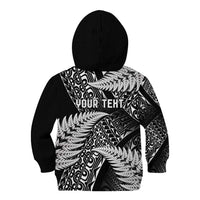 New Zealand Rugby Pacific Personalised Kid Hoodie All Black Maori Pasifika Fern Pattern