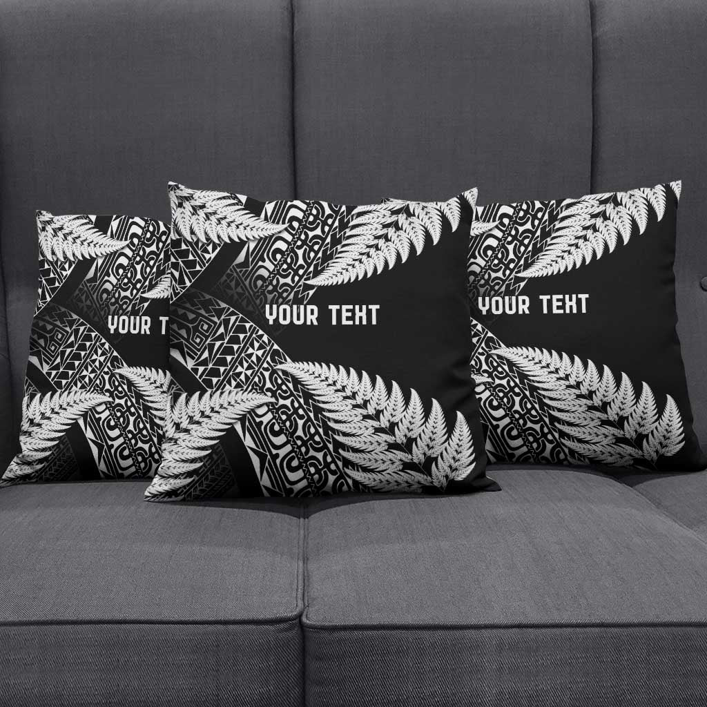 New Zealand Rugby Pacific Personalised Pillow Cover All Black Maori Pasifika Fern Pattern - Polynesian Pride