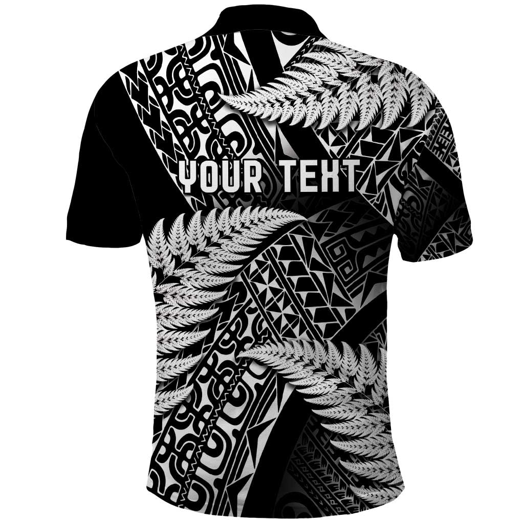 New Zealand Rugby Pacific Personalised Polo Shirt All Black Maori Pasifika Fern Pattern
