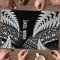 New Zealand Rugby Pacific Personalised Puzzle All Black Maori Pasifika Fern Pattern - Polynesian Pride