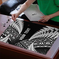 New Zealand Rugby Pacific Personalised Puzzle All Black Maori Pasifika Fern Pattern - Polynesian Pride