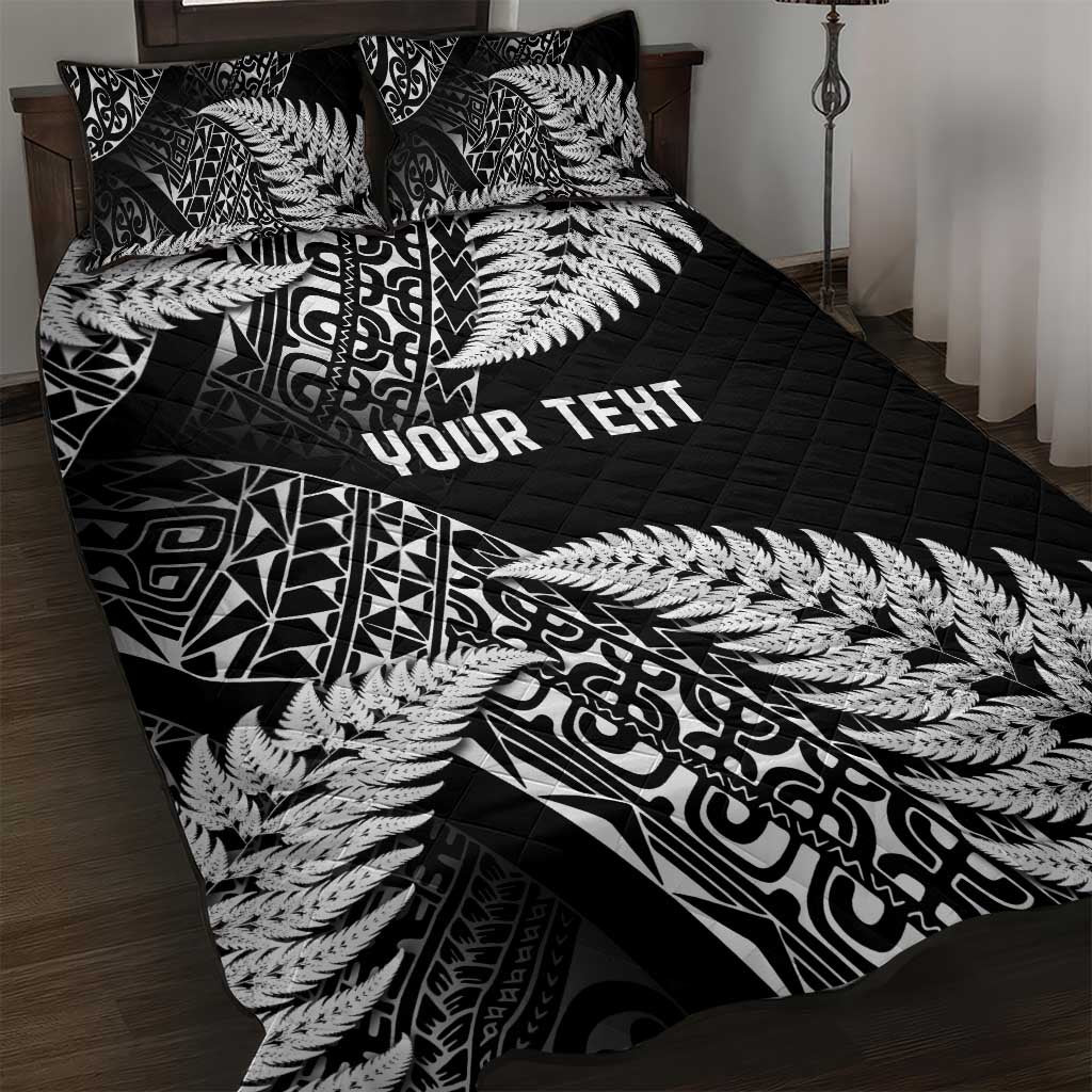 New Zealand Rugby Pacific Personalised Quilt Bed Set All Black Maori Pasifika Fern Pattern