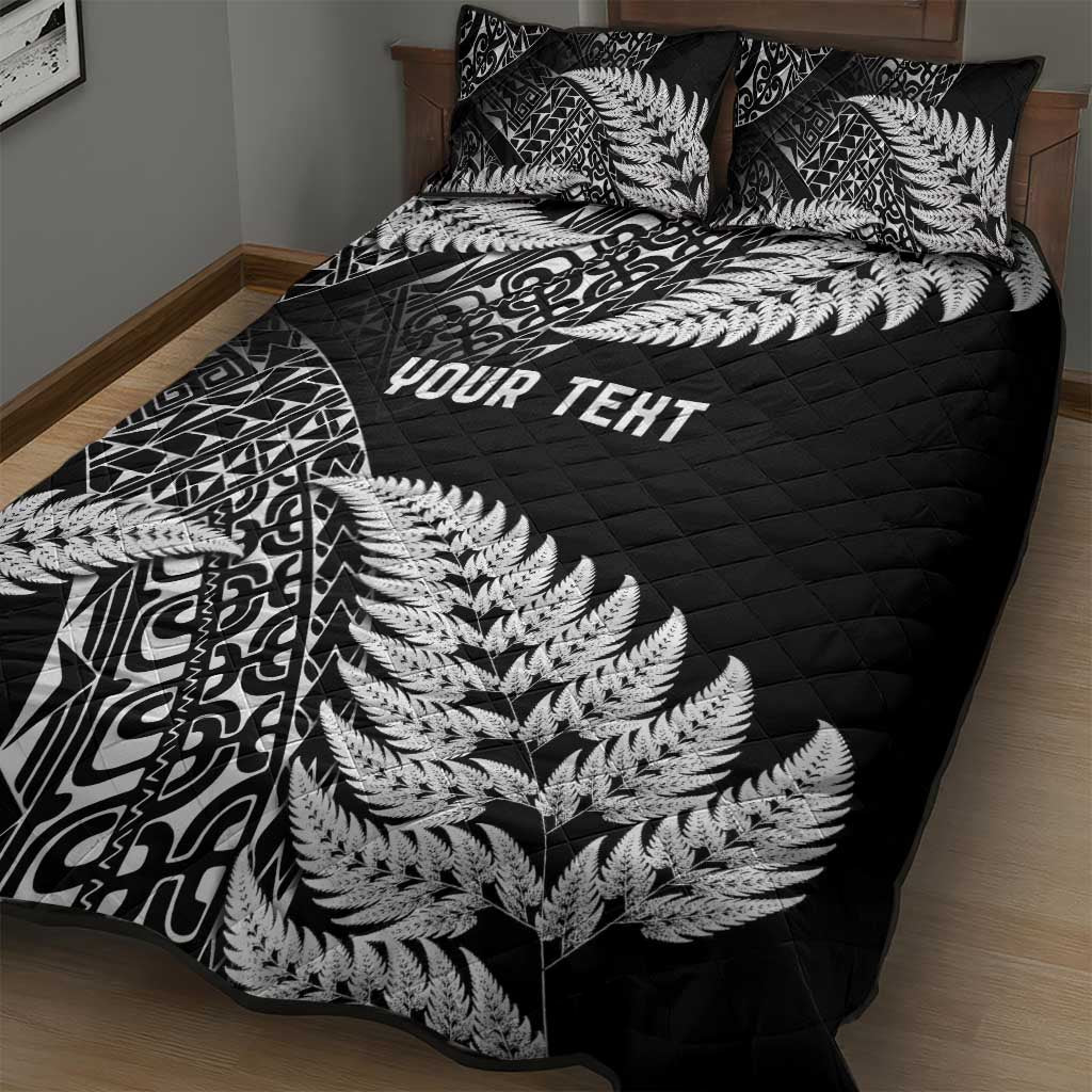 New Zealand Rugby Pacific Personalised Quilt Bed Set All Black Maori Pasifika Fern Pattern