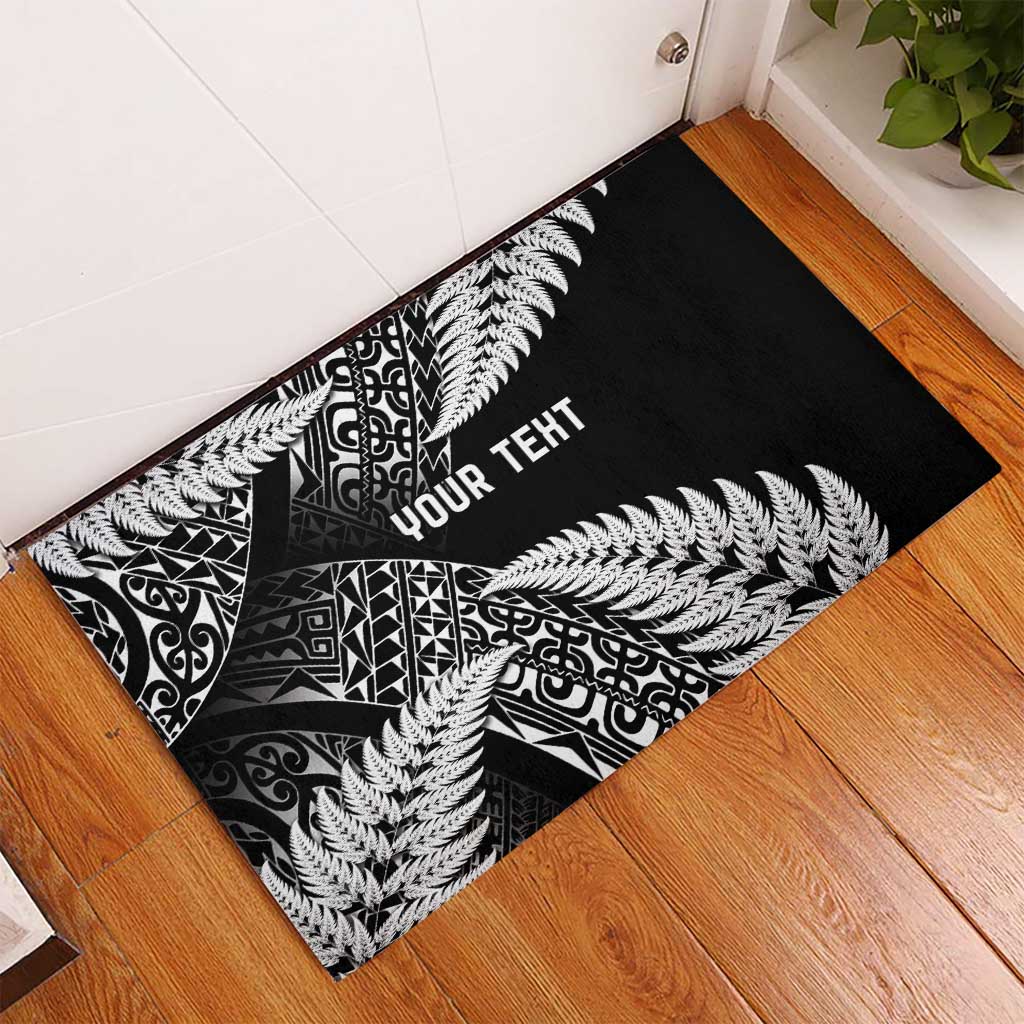 New Zealand Rugby Pacific Personalised Rubber Doormat All Black Maori Pasifika Fern Pattern