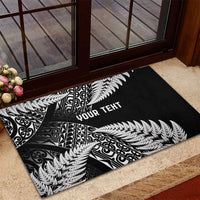 New Zealand Rugby Pacific Personalised Rubber Doormat All Black Maori Pasifika Fern Pattern