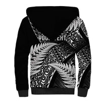 New Zealand Rugby Pacific Personalised Sherpa Hoodie All Black Maori Pasifika Fern Pattern