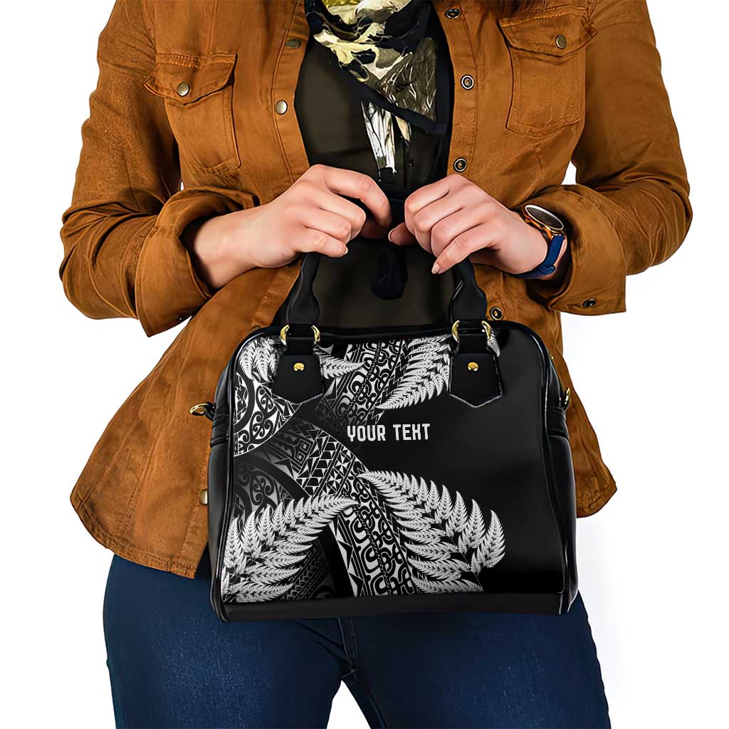 New Zealand Rugby Pacific Personalised Shoulder Handbag All Black Maori Pasifika Fern Pattern