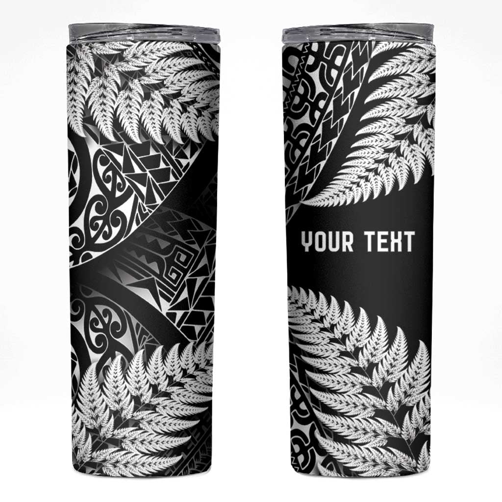 New Zealand Rugby Pacific Personalised Skinny Tumbler All Black Maori Pasifika Fern Pattern