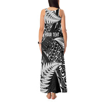 New Zealand Rugby Pacific Personalised Tank Maxi Dress All Black Maori Pasifika Fern Pattern