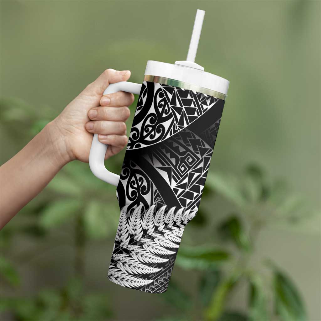 New Zealand Rugby Pacific Personalised Tumbler With Handle All Black Maori Pasifika Fern Pattern