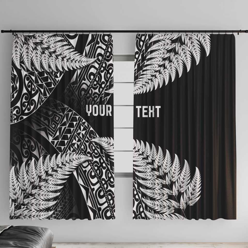 New Zealand Rugby Pacific Personalised Window Curtain All Black Maori Pasifika Fern Pattern