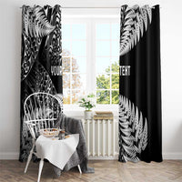 New Zealand Rugby Pacific Personalised Window Curtain All Black Maori Pasifika Fern Pattern