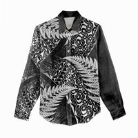 New Zealand Rugby Pacific Personalised Women Casual Shirt All Black Maori Pasifika Fern Pattern