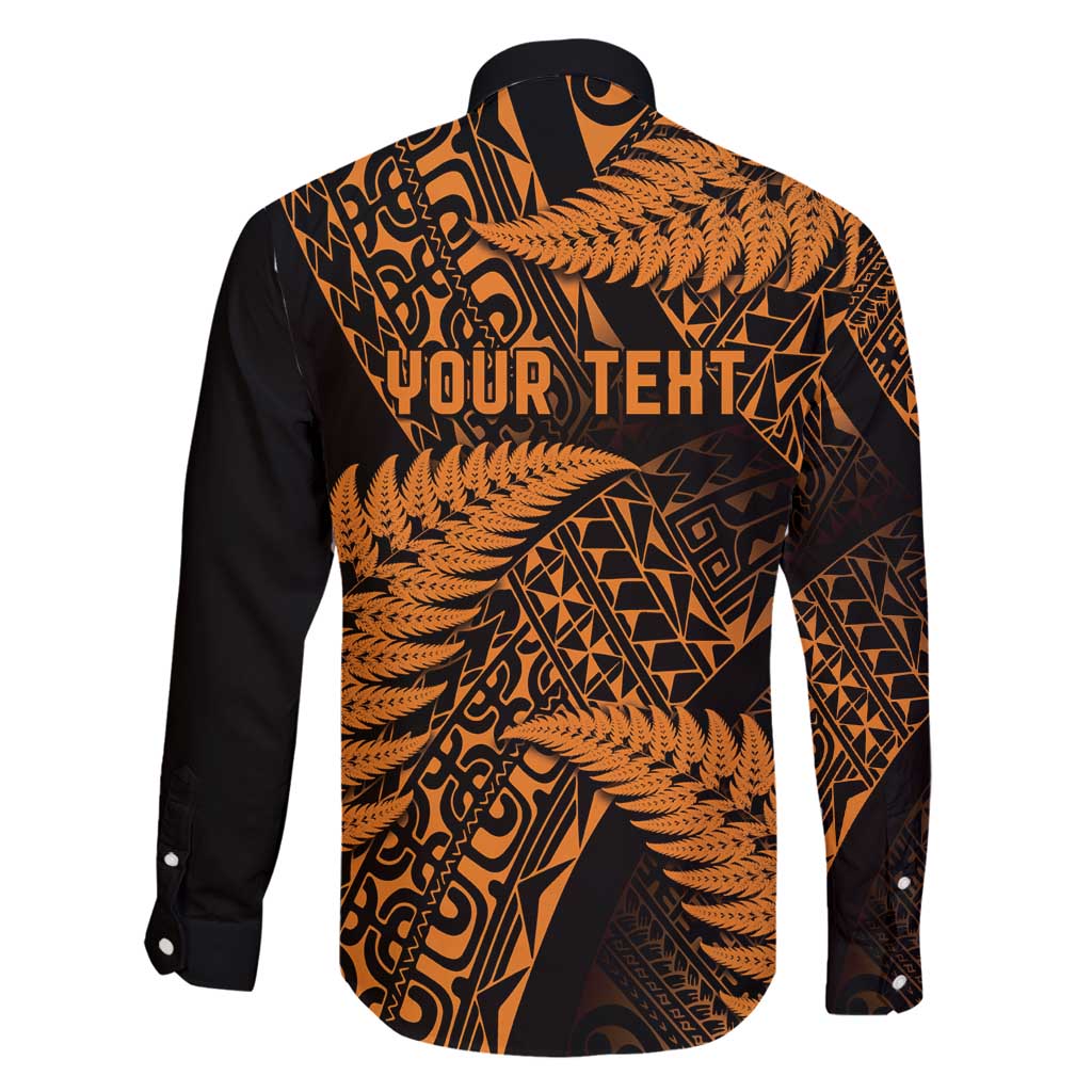 New Zealand Rugby Pacific Personalised Family Matching Tank Maxi Dress and Hawaiian Shirt All Gold Maori Pasifika Fern Pattern