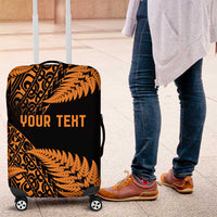 New Zealand Rugby Pacific Personalised Luggage Cover All Gold Maori Pasifika Fern Pattern