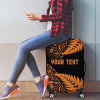 New Zealand Rugby Pacific Personalised Luggage Cover All Gold Maori Pasifika Fern Pattern