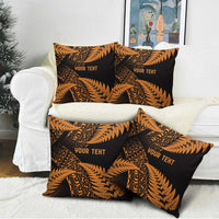 New Zealand Rugby Pacific Personalised Pillow Cover All Gold Maori Pasifika Fern Pattern - Polynesian Pride