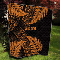 New Zealand Rugby Pacific Personalised Quilt All Gold Maori Pasifika Fern Pattern