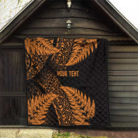 New Zealand Rugby Pacific Personalised Quilt All Gold Maori Pasifika Fern Pattern