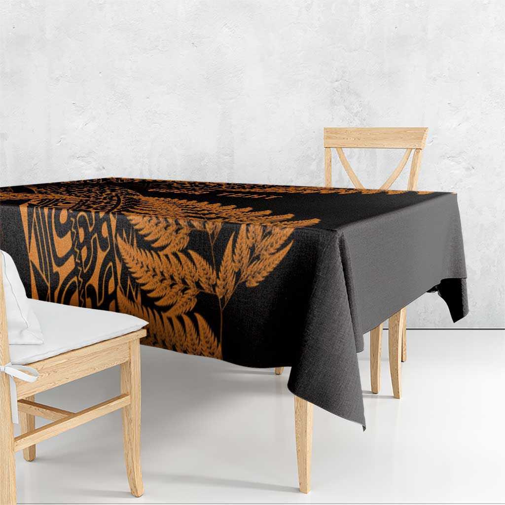 New Zealand Rugby Pacific Personalised Tablecloth All Gold Maori Pasifika Fern Pattern